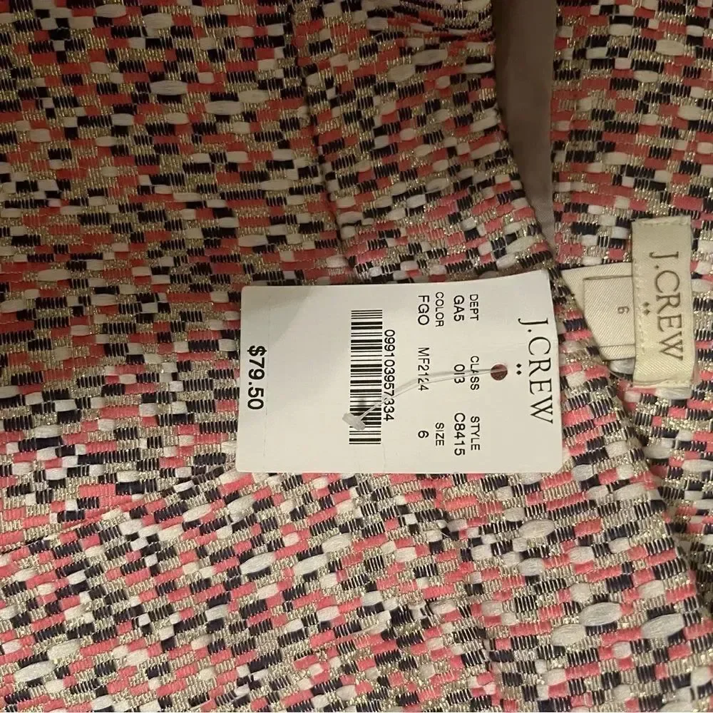NWT J. Crew Multicolor Textured Pencil Skirt